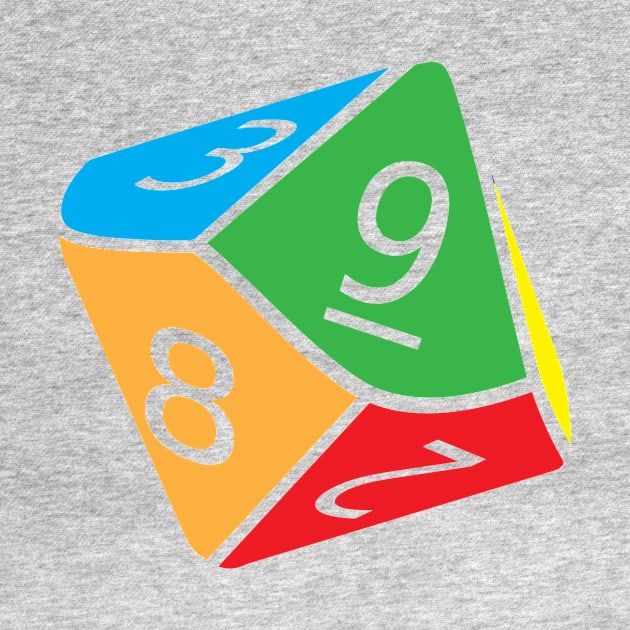 d10 Dice RPG Shirt | Multi Color Design by TeesByJay